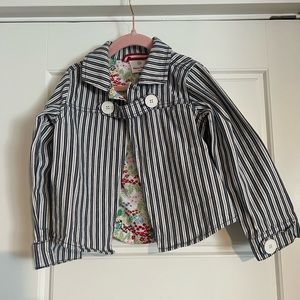 Hanna Andersson Dress Railroad Stripe Jacket Floral 5T Mini Boden janie and jack